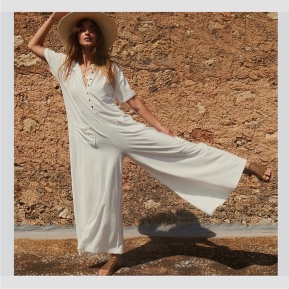 By Together Free People Beach Collection Knit Jumpsuit Seafoam Green Size Medium - Picture 2 of 16